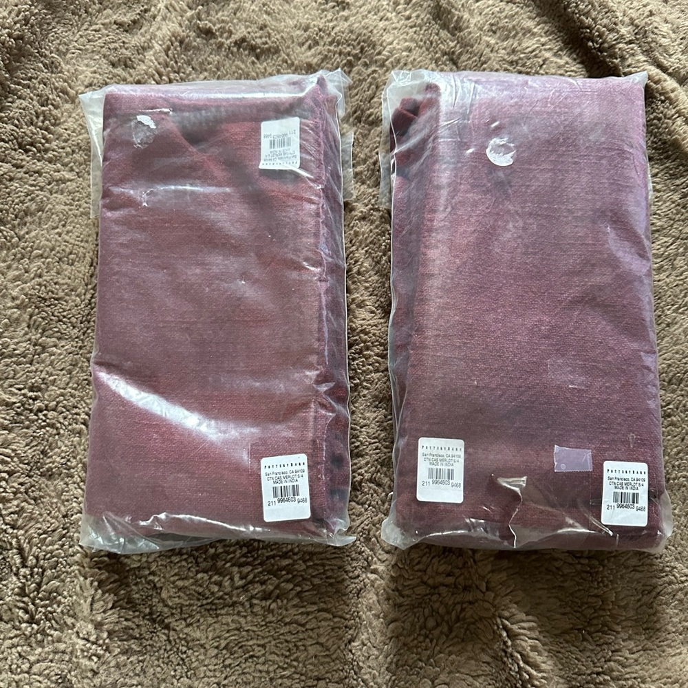Pottery Barn Merlot Cotton Napkins